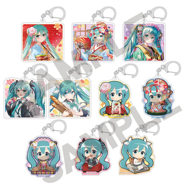 Hatsune Miku Trading Acrylic Keychain Hannari Kyoto 10Pack BOX(1 Random)