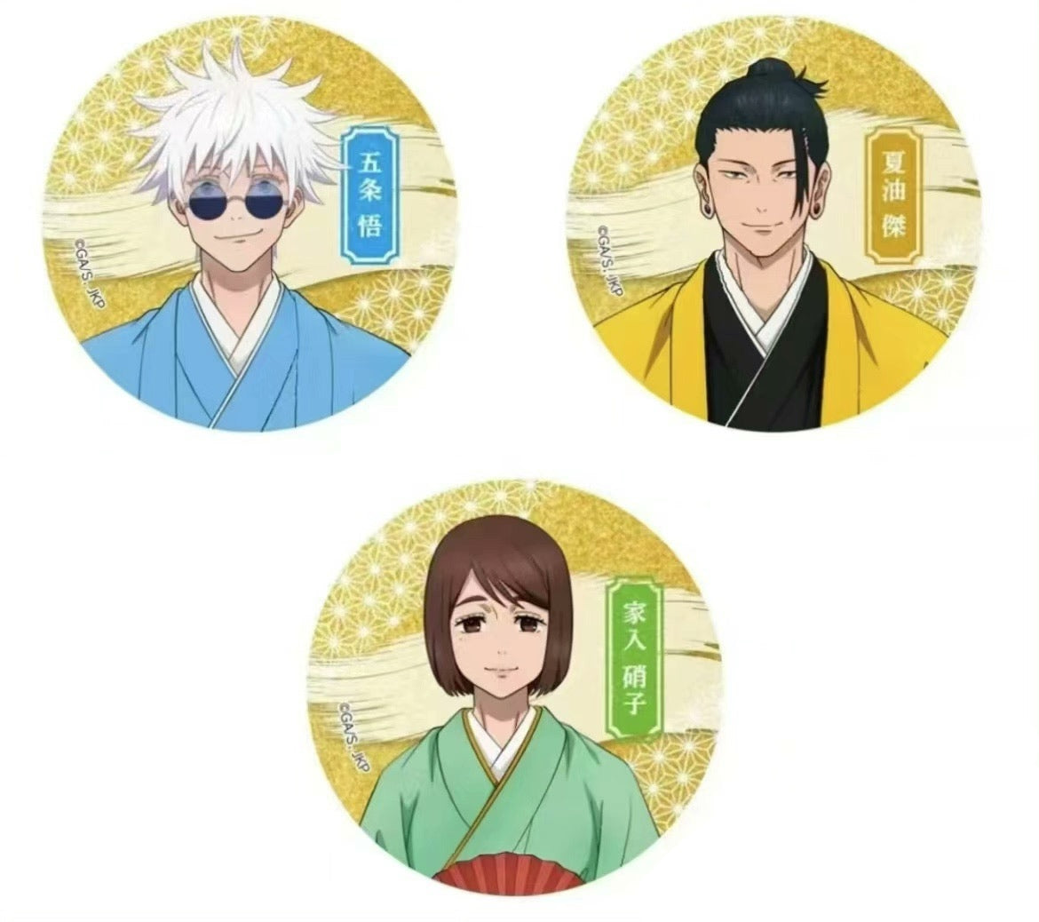 KITTE x Jujutsu Kaisen New Year Festival Trading Badge Kimono Ver. (Kaitama/Tamaori)