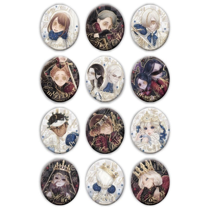 Identity V Glittery Can Badge Collection - BLACK & WHITE - (1 Random)