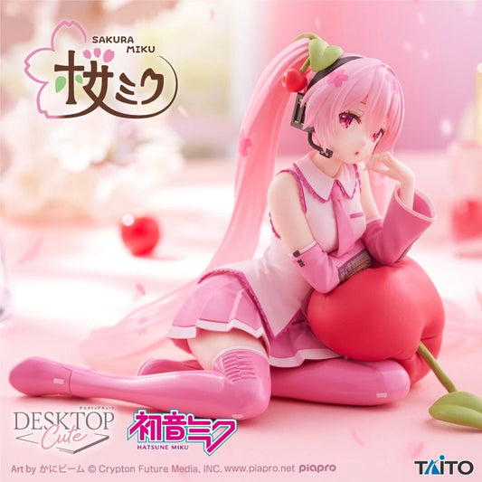 Pre-Order Hatsune Miku Desktop Cute Figure Sakura Miku Cherry Cushion Ver.